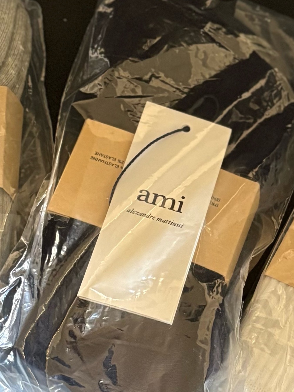 Ami Paris Socks, Black,Size Medium - Large, 3 Pack, Old Money, Quiet Luxury - Picture 2 of 2